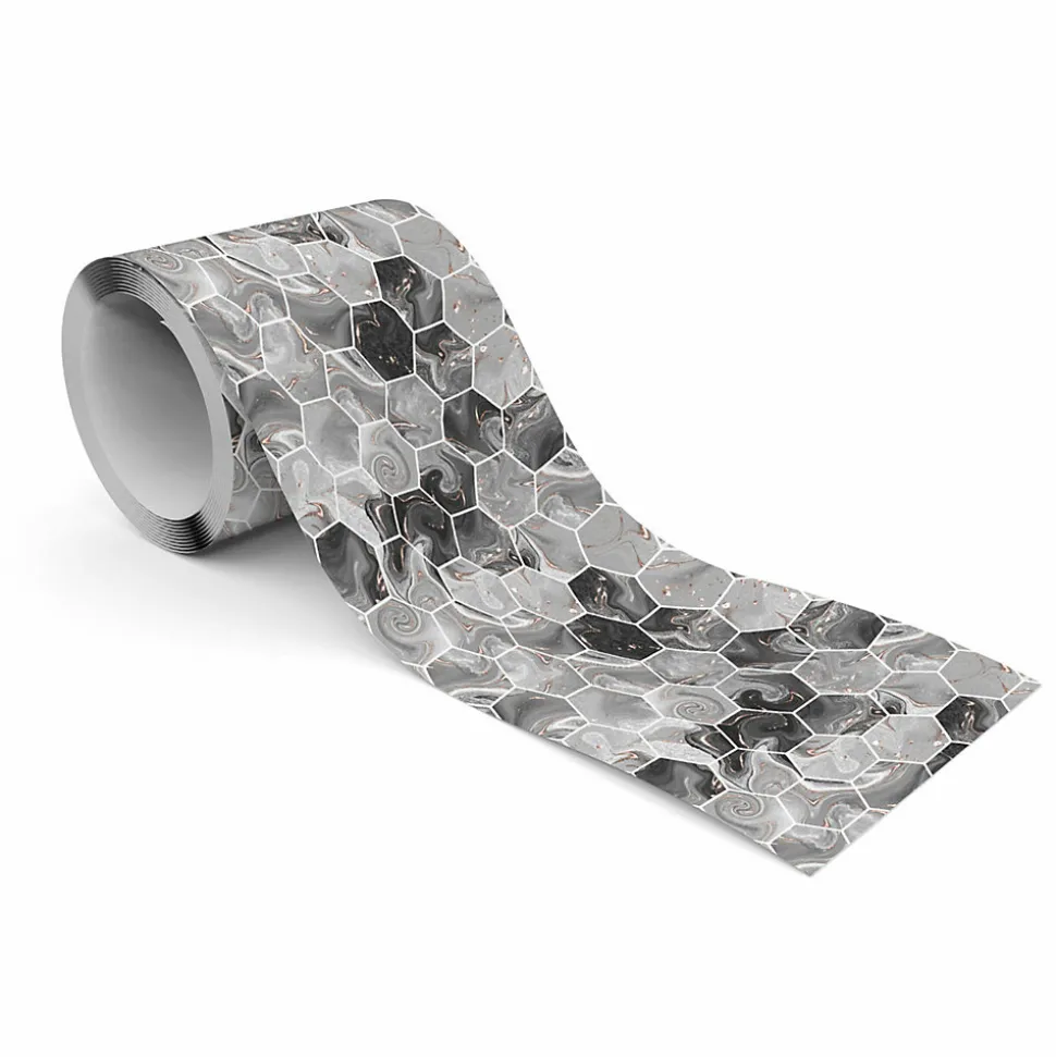 Bande Décorative auto-adhésif Pour Salon MARBRE Hexagones 10cm x 300cm