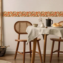 Bande Décorative auto-adhésif Pour Chambre COQUELICOTS Feuilles 10cm x 300cm