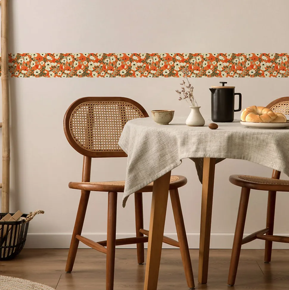 Bande Décorative auto-adhésif Pour Chambre COQUELICOTS Feuilles 10cm x 300cm