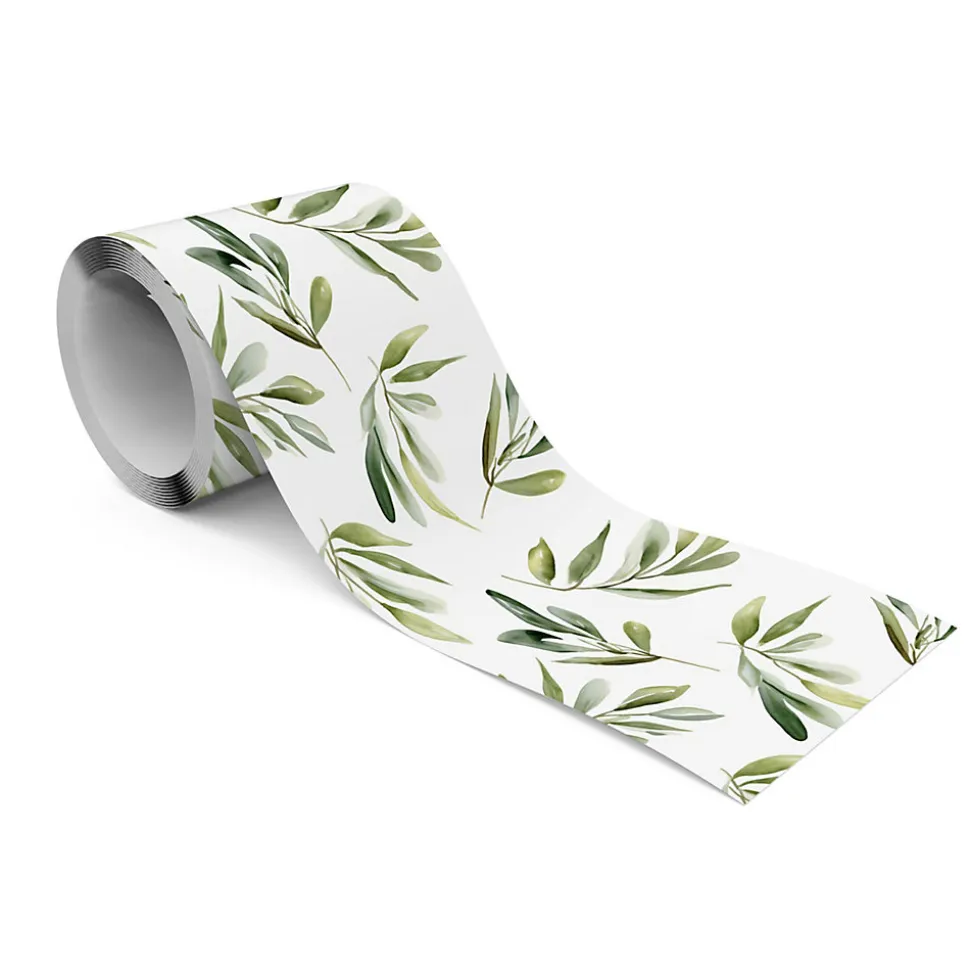 Bande Décorative auto-adhésif FEUILLES Aquarelle Pour Chambre 10cm x 300cm