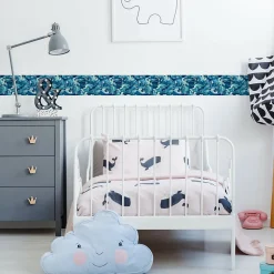 Bande Décorative auto-adhésif Pour Chambre VAGUES Mer Abstraction 10cm x 300cm