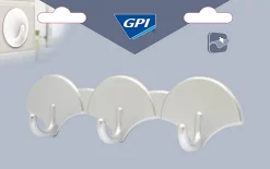 Barrette 3 eventails GPI plastique gris satiné
