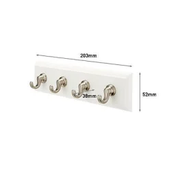 Barrette porte-clé Command 4 crochets blanc nacré