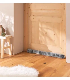 Bas de porte ANTARTIC gris 80 x 10 cm - Imitation fourrure - 80x10cm - Gris