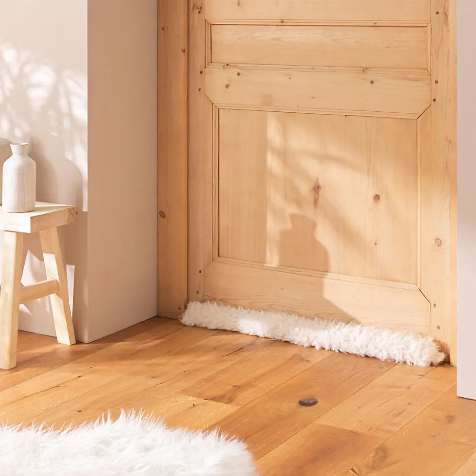 Bas de porte MOUTON 80 x 10 cm - Imitation fourrure - 80x10cm - Blanc