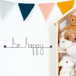 Be happy - Sculpture fil de fer 40-50 cm - Bijoux de mur