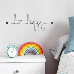 Be happy - Sculpture fil de fer 40-50 cm - Bijoux de mur