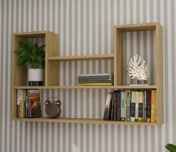 Bibliothèque à suspendre - Etagère murale - 100x60x16 cm - Rangement mural salon-LULU