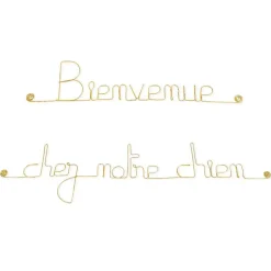 Bienvenue chez notre chien - Sculpture fil de fer 50-60 cm - Bijoux de mur