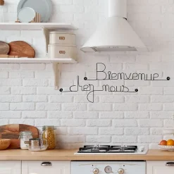 Bienvenue chez nous - Sculpture fil de fer 40-50 cm - Bijoux de mur