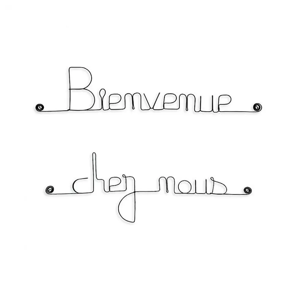Bienvenue chez nous - Sculpture fil de fer 40-50 cm - Bijoux de mur