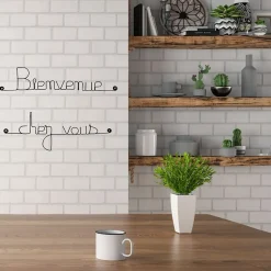 Bienvenue chez vous - Sculpture fil de fer 40-50 cm - Bijoux de mur
