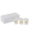Boite de 3 bougies senteur en paraffine blanc 21.5x9.5x7 cm