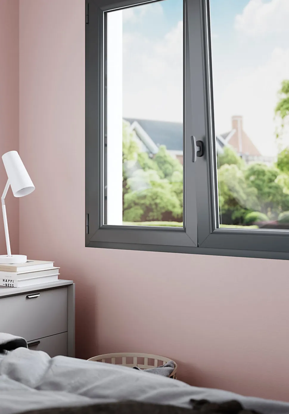 Boitier crémone pour fenêtre Irvil aluminium noir RAL7021 GoodHome
