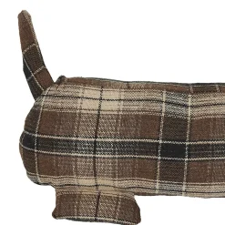 Boudin de porte en polyester motif quadrillés collection DOG RETRO marron