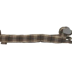 Boudin de porte en polyester motif quadrillés collection DOG RETRO marron