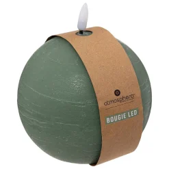 Bougie boule à led Molia D12cm vert foncé - Atmosphera