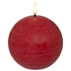 Bougie boule LED Molia D.10cm rouge - Atmosphera