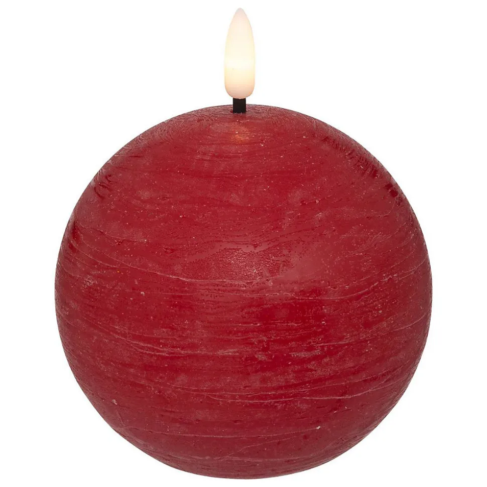 Bougie boule LED Molia D.10cm rouge - Atmosphera