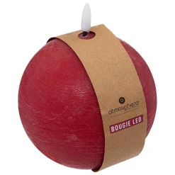 Bougie boule LED Molia D.12cm rouge - Atmosphera