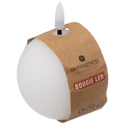 Bougie boule LED Molia D.8cm blanc - Atmosphera