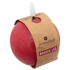 Bougie boule LED Molia D.8cm rouge - Atmosphera