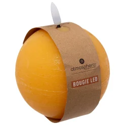 Bougie boule LED Molia D.10cm jaune - Atmosphera
