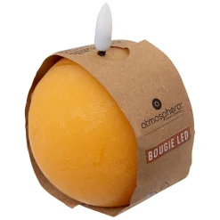 Bougie boule LED Molia D.8cm jaune - Atmosphera