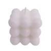 Bougie carrée à boules coloris blanc l.5,5 x H.5,5 cm Ormani