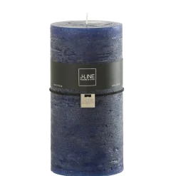 Bougie cylindrique 140H bleu 10x10x20 cm