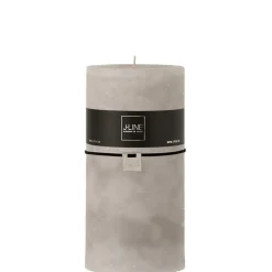 Bougie cylindrique 140H gris 10x10x20 cm