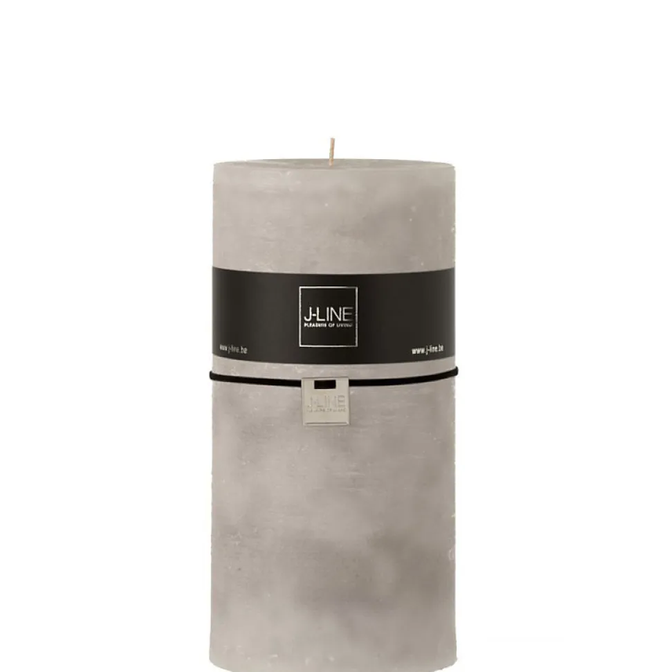 Bougie cylindrique 140H gris 10x10x20 cm