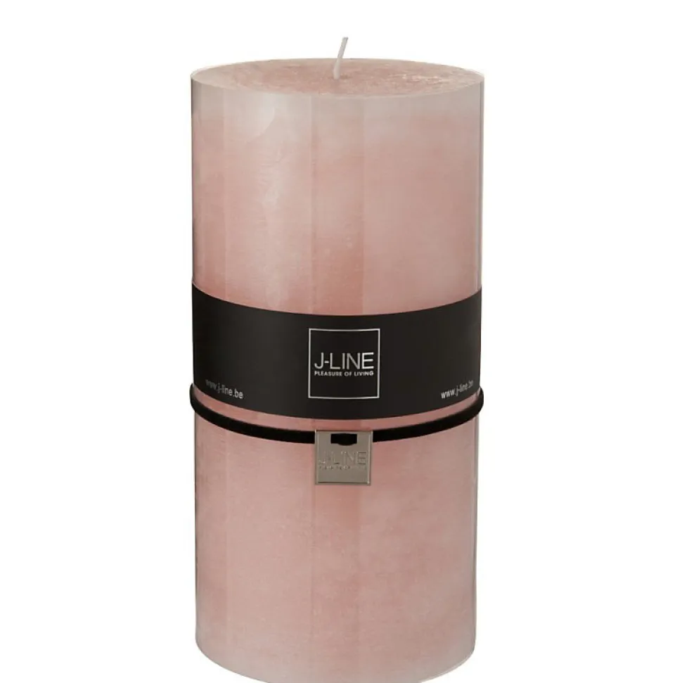 Bougie cylindrique 140H rose 10x10x20 cm