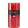 Bougie cylindrique 140H rouge 10x10x20 cm