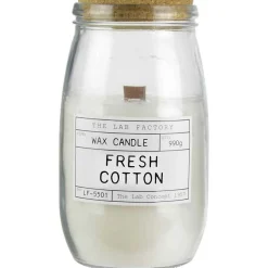 Bougie parfumée avec mèche en bois senteur fleur de coton 12 cm