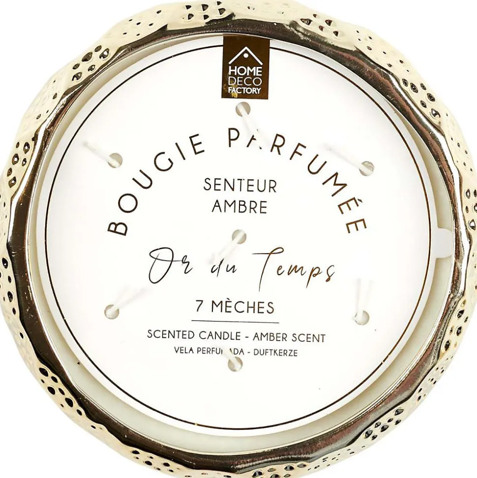 Bougie parfumée en céramique or du temps 7 mèches