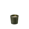 Bougie parfumée 35H dans pot en verre vert 12x12x11.5 cm