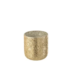 Bougie parfumée 60H dans pot en verre doré 14x14x15 cm