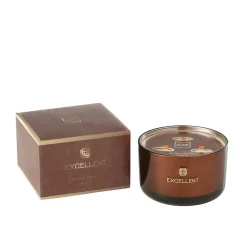 Bougie parfumée 40H dans pot en verre marron 13x13x8 cm