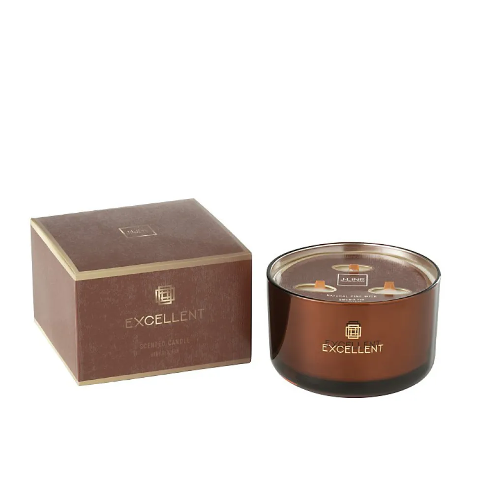 Bougie parfumée 40H dans pot en verre marron 13x13x8 cm