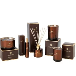 Bougie parfumée 40H dans pot en verre marron 13x13x8 cm