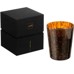 Bougie parfumée 68H dans pot en verre marron 12.5x12.5x15 cm