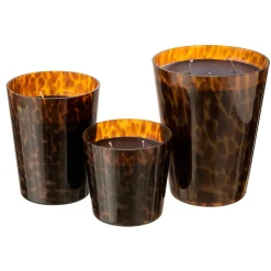 Bougie parfumée 68H dans pot en verre marron 12.5x12.5x15 cm