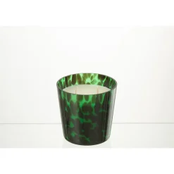 Bougie parfumée 50h et verre vert 12x12x12 cm