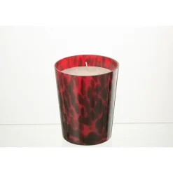 Bougie parfumée 68h et verre rouge 13x13x16 cm