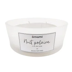 Bougie parfumée nuit polaire 380g noir Ø15cm Ornami