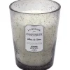 Bougie parfumée pot en verre bulle gris clair 13x16 cm
