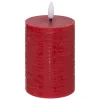Bougie ronde à led Molia H13cm rouge - Atmosphera