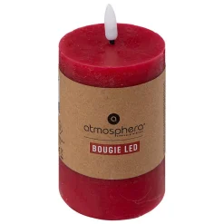 Bougie ronde à led Molia H13cm rouge - Atmosphera