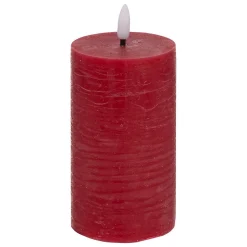 Bougie ronde LED Molia 7x15cm rouge - Atmosphera